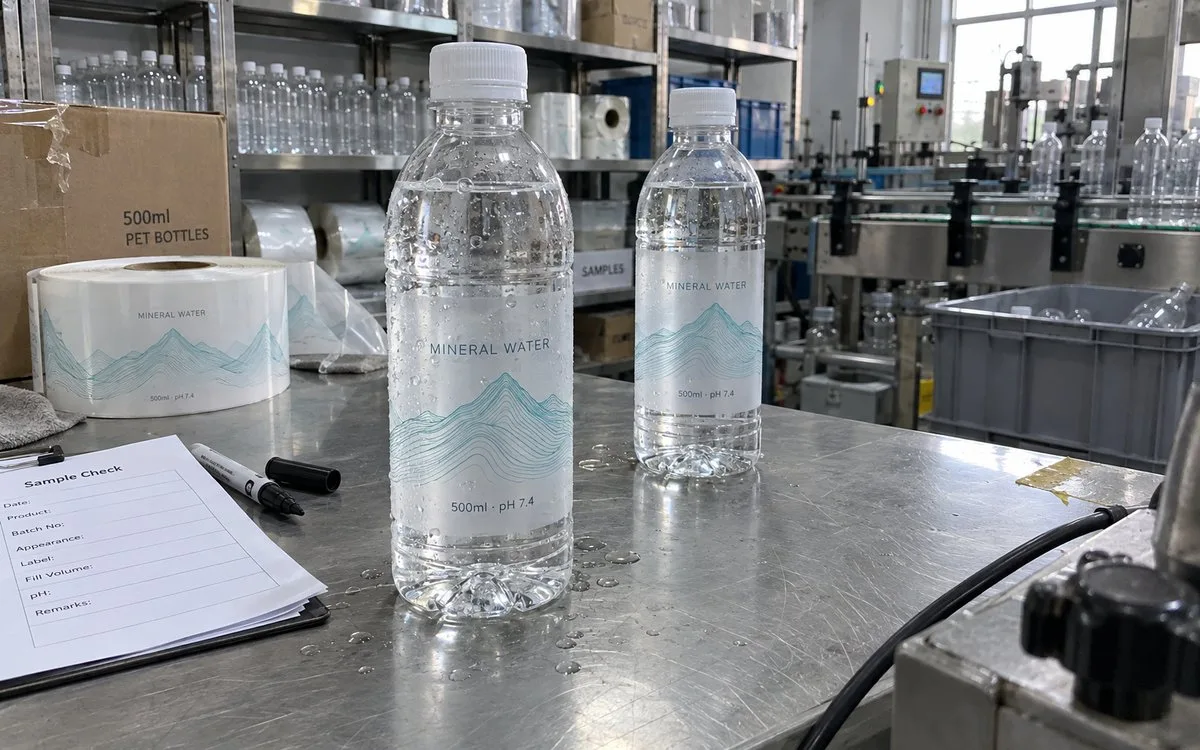 Clear BOPP labels straight water bottle
