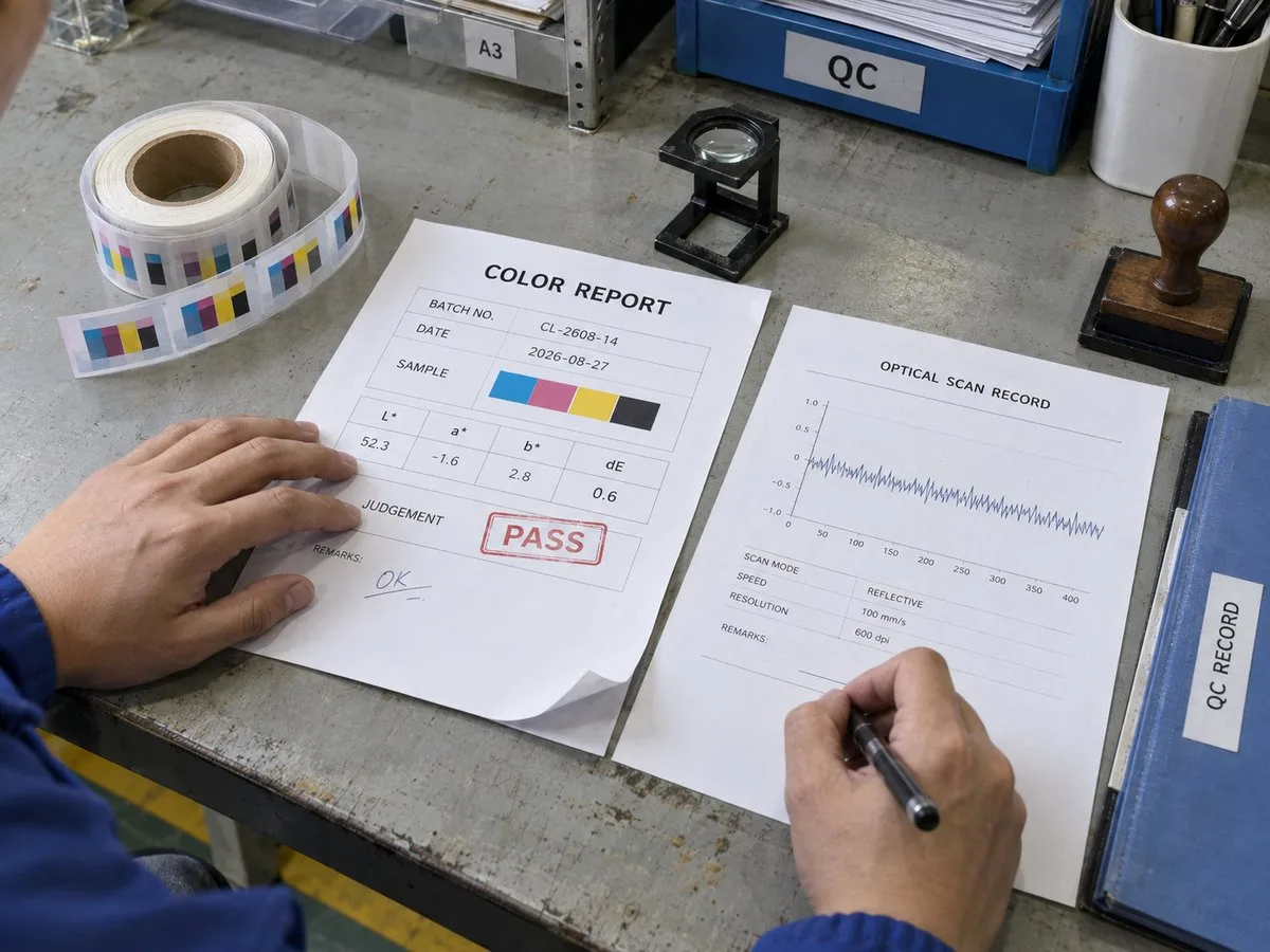 Clear label color report scan record