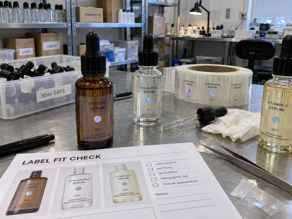 Clear MDO label serum dropper spot foil