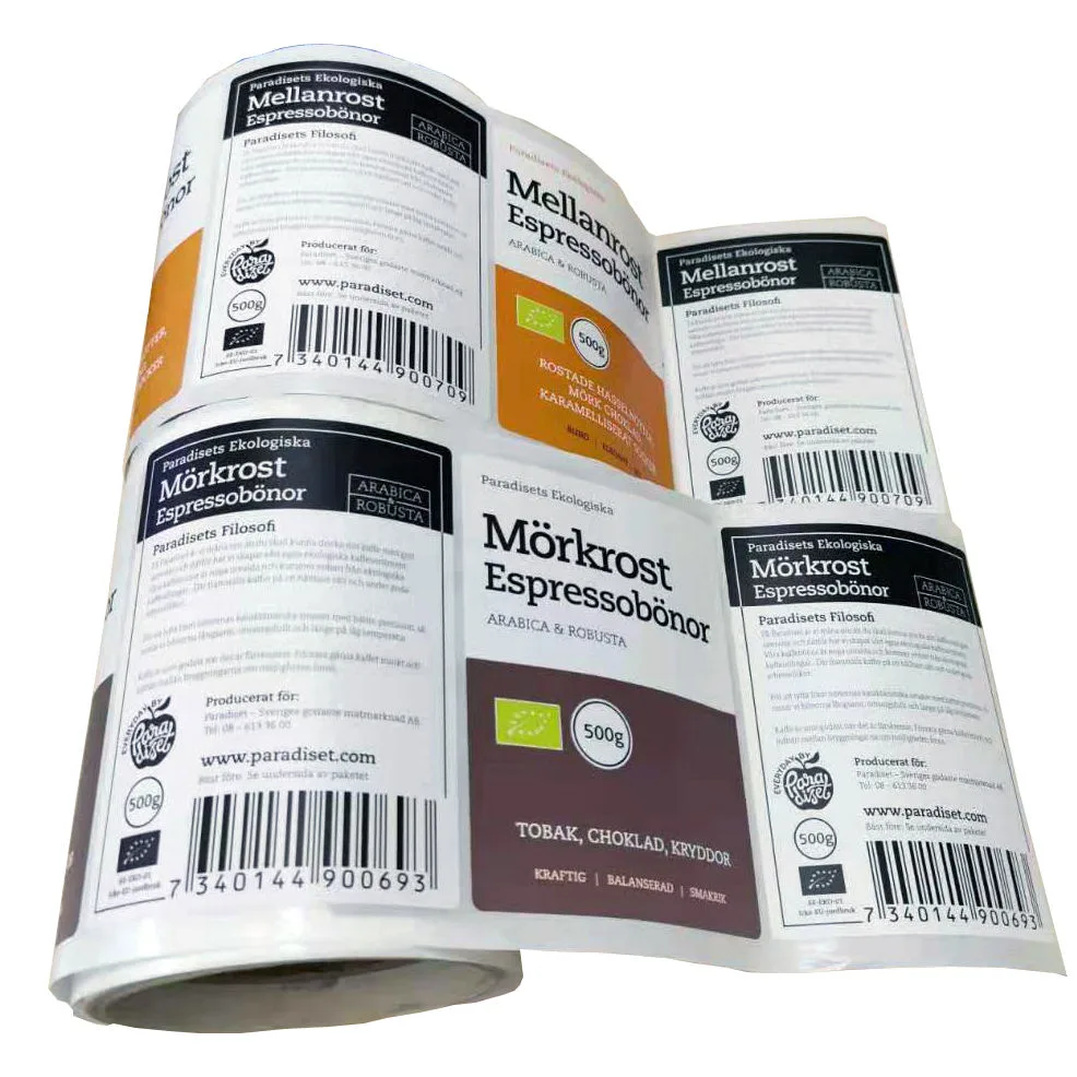 Coffee Package Label Roll Product View