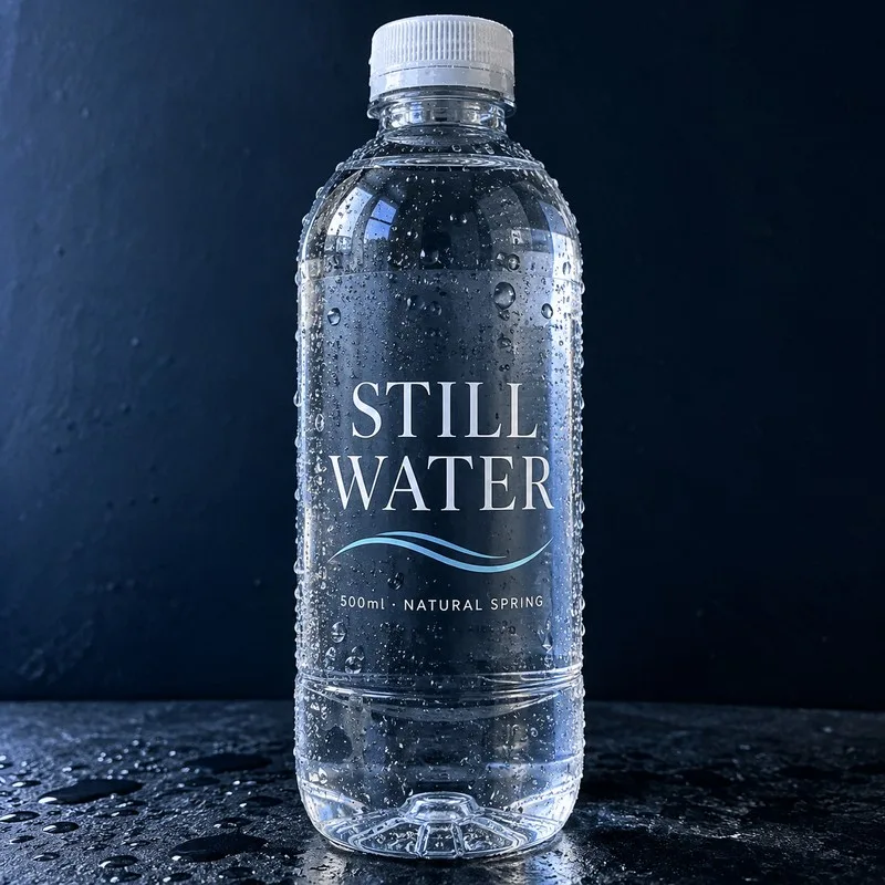 Custom clear labels no label look water bottle