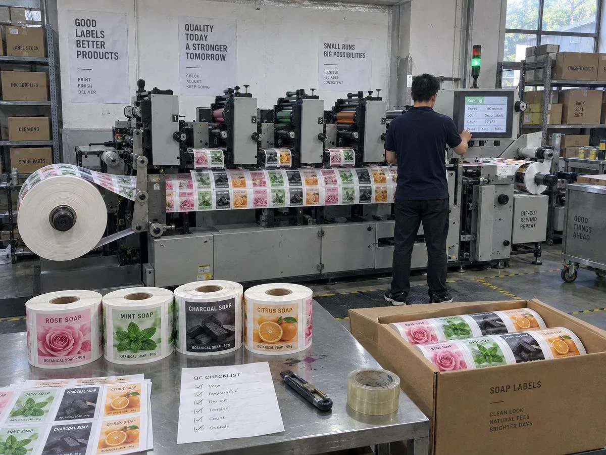 Digital press soap label gang run