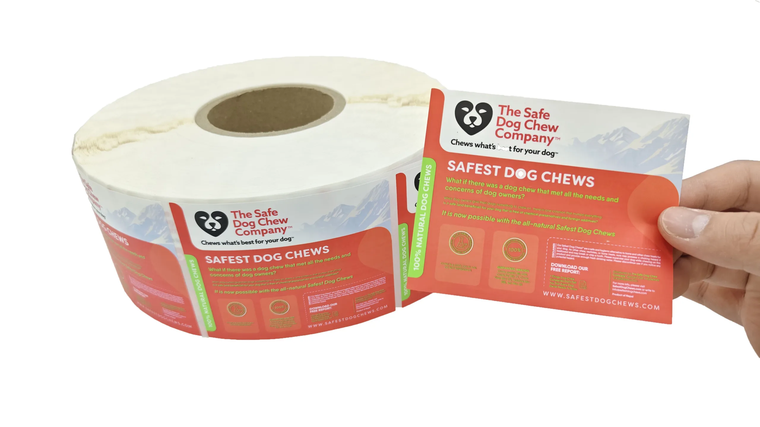 Dog Chew Container Label Roll