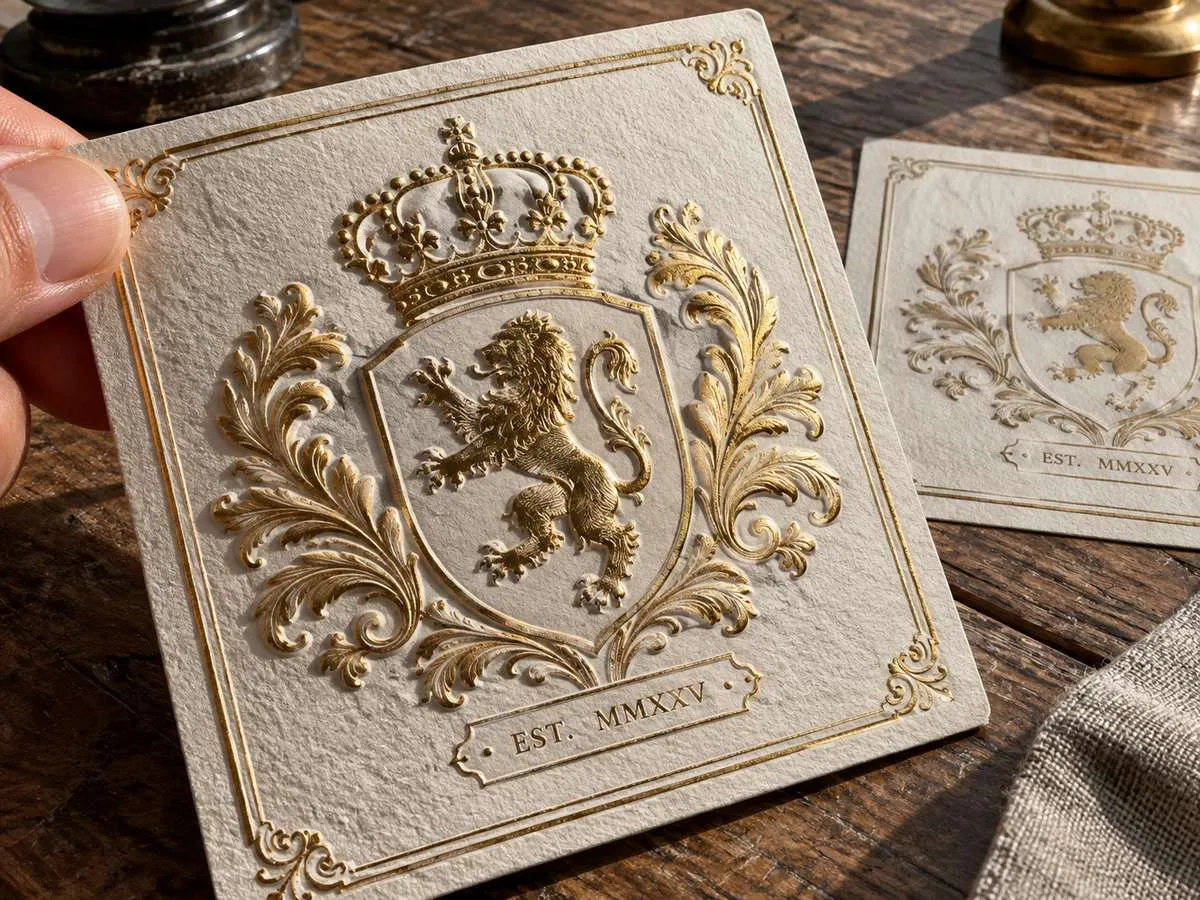 Embossed foil labels hot stamping raised