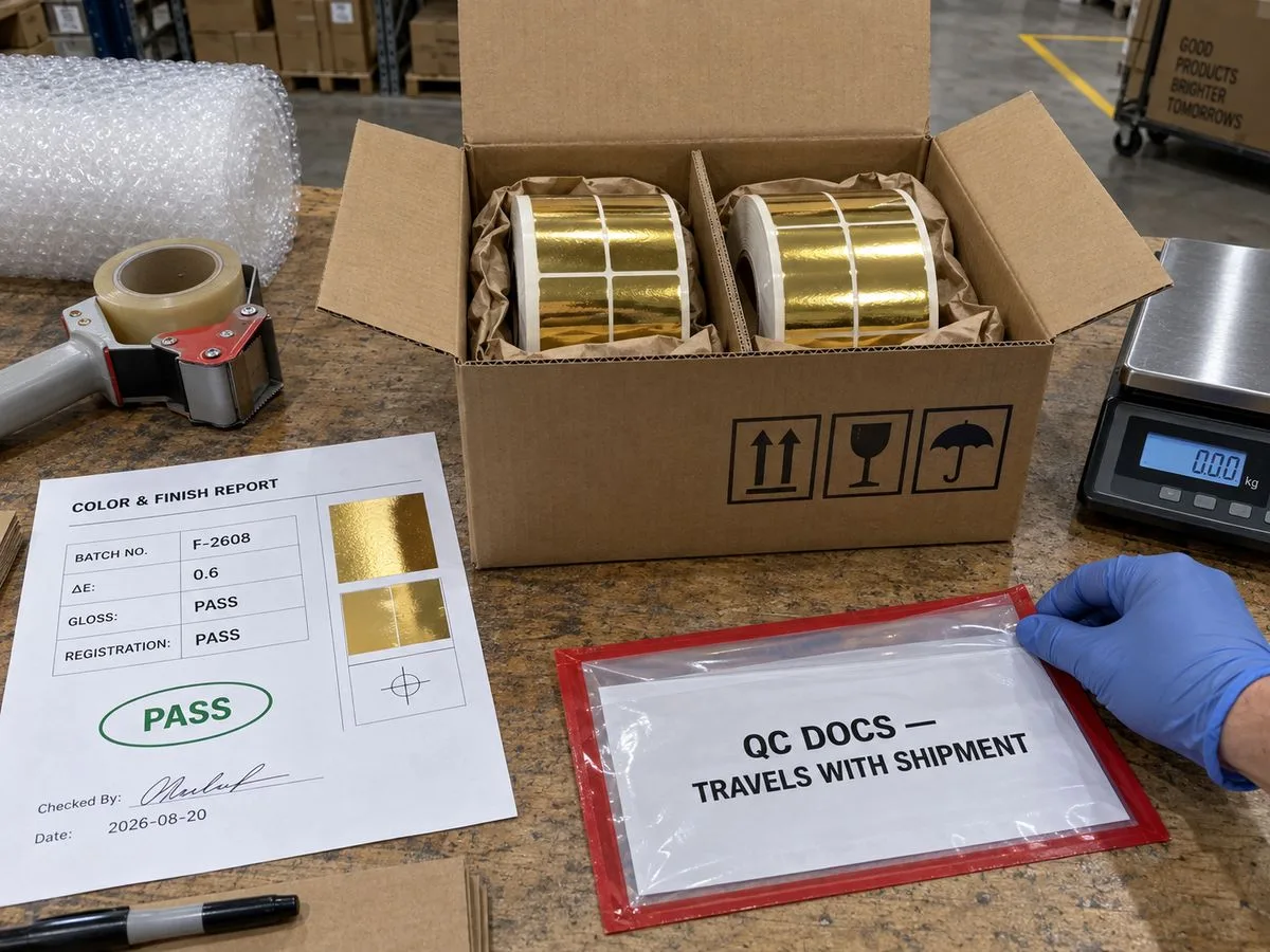 Foil label color report shipment