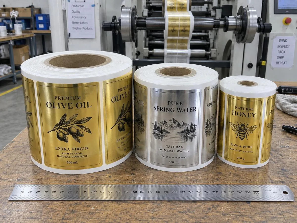 Foil label rolls core sizes 3 inch