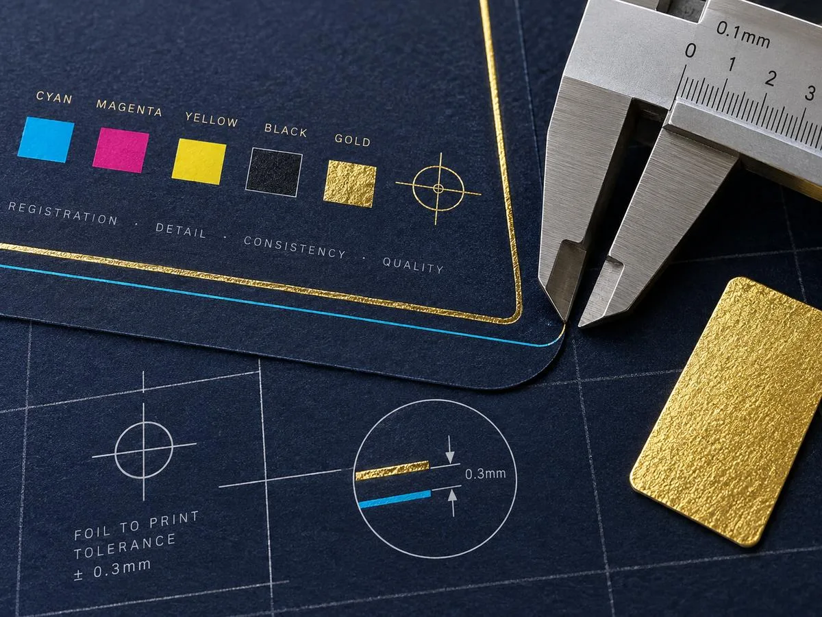Gold foil registration fine line precision