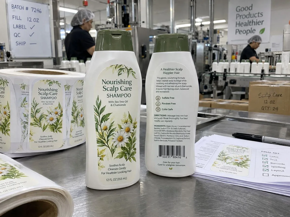 Shampoo labels for HDPE and PET squeeze bottles