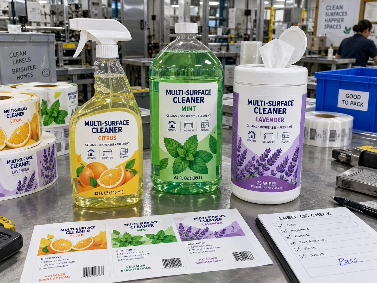 household multi surface cleaner label set