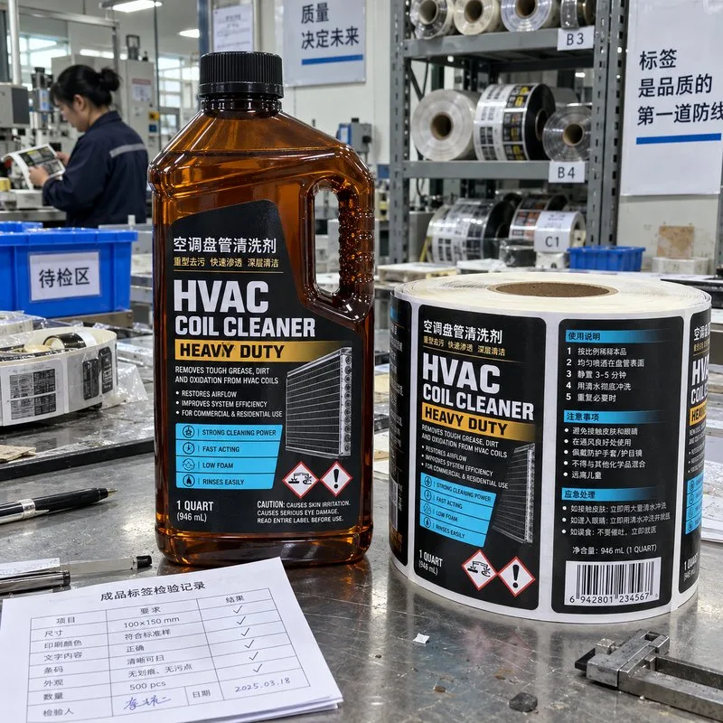 hvac coil cleaner label roll