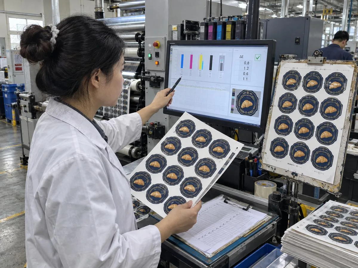 Inline color verification on the press every 500 labels