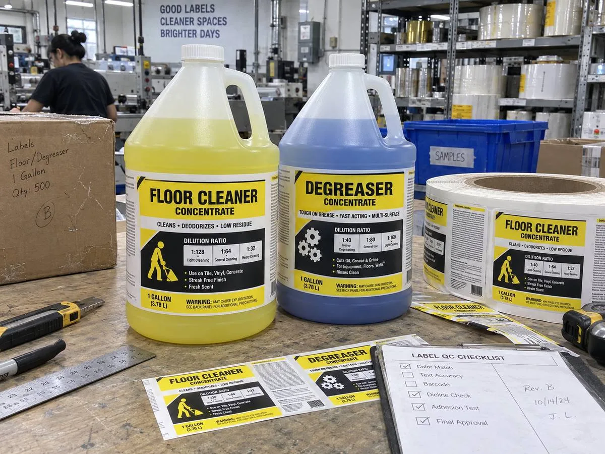 janitorial concentrate jug labels