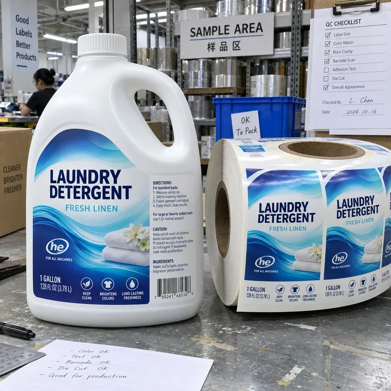 laundry detergent jug label roll