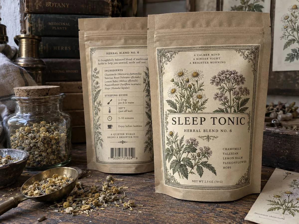 Loose leaf tea pouch labels
