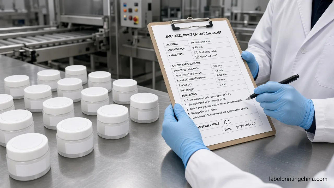 Operator Reviews Cream Jar Label Layout