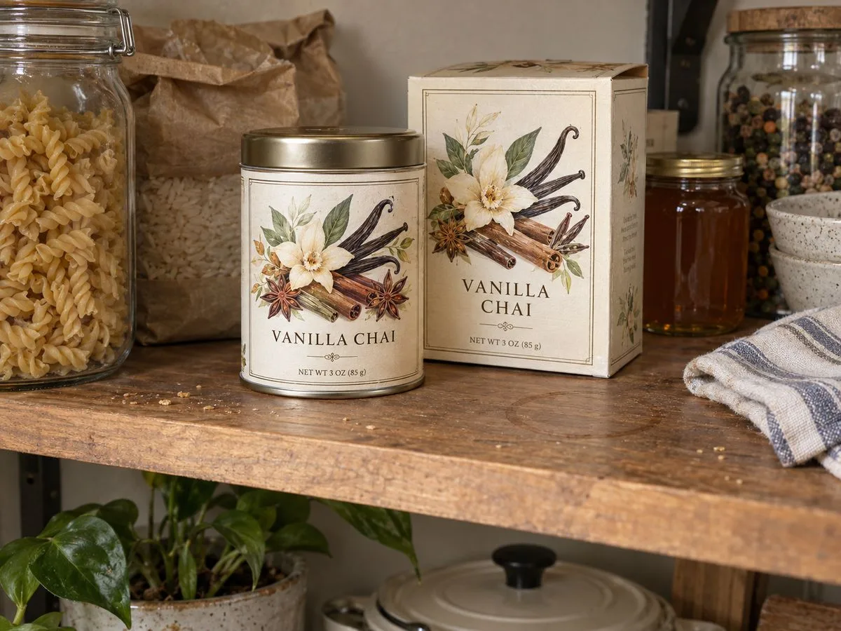 Paper tea labels dry pantry