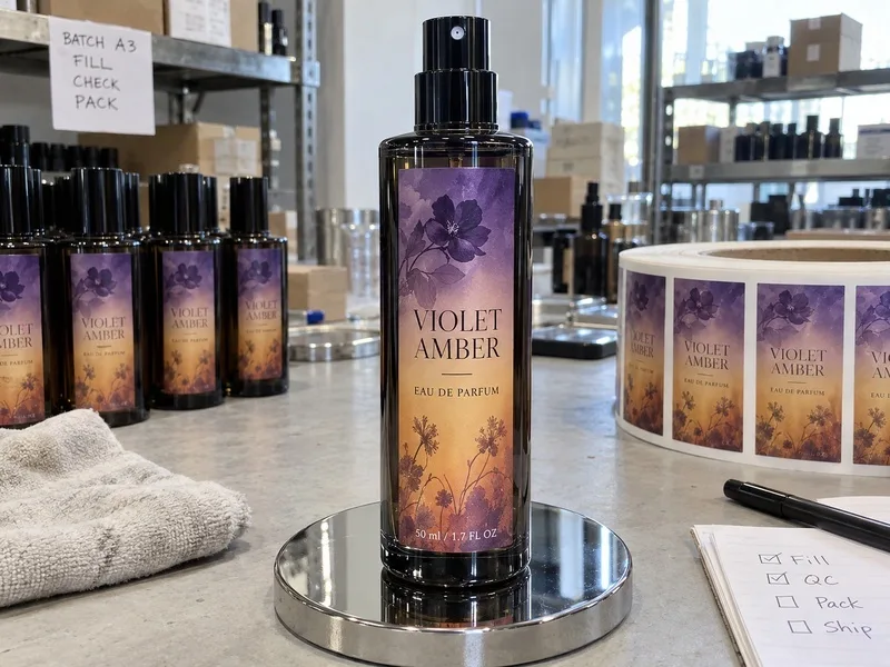 Front label sized 200 by 80 mm on 50 ml spray bottle