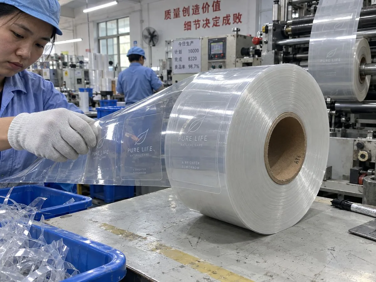 PET liner clear label rolls smooth adhesive