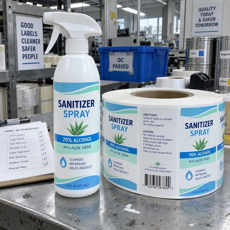sanitizer spray bottle label roll