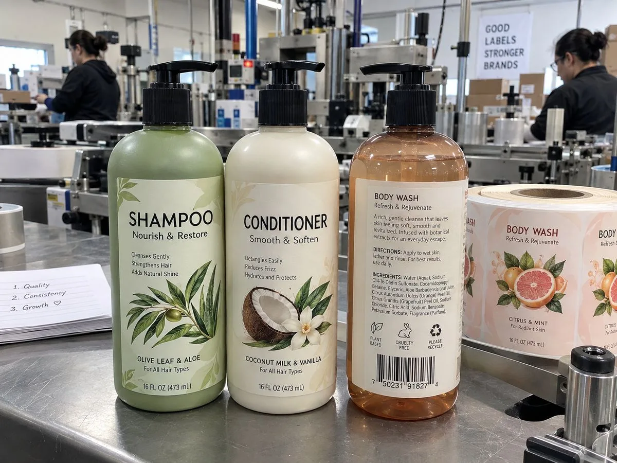 Multi variant shampoo label digital printing