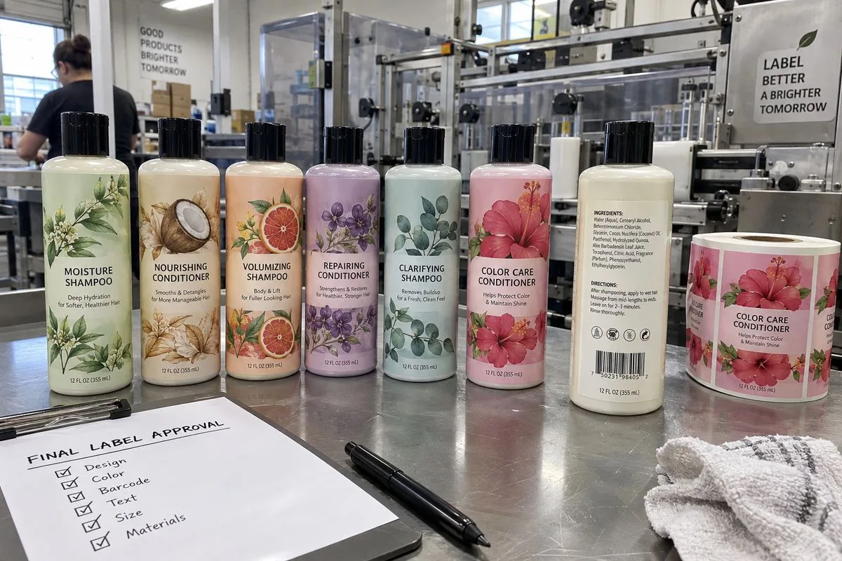 Six variant hair care label program one run