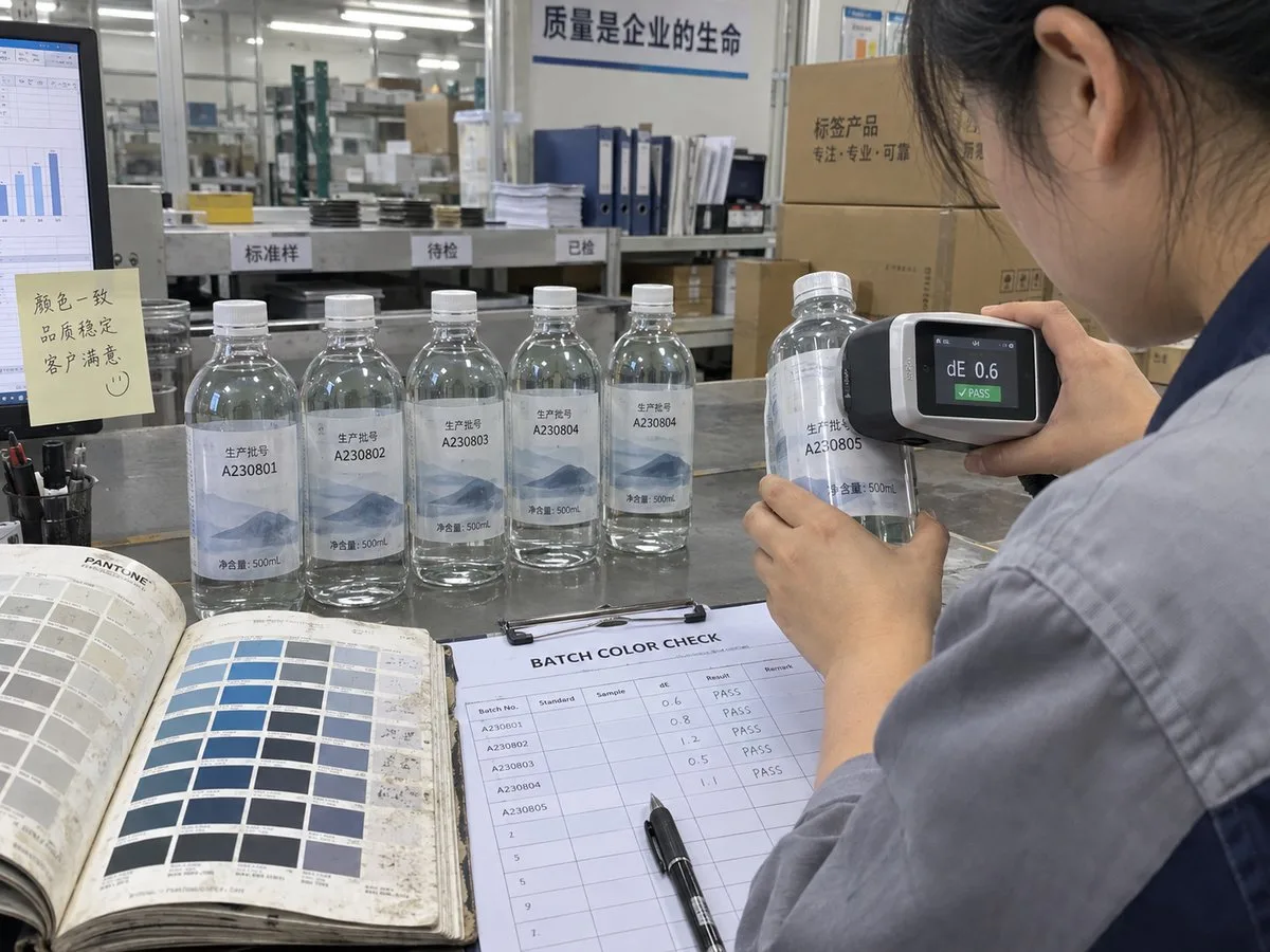 Spectrophotometer clear label color check