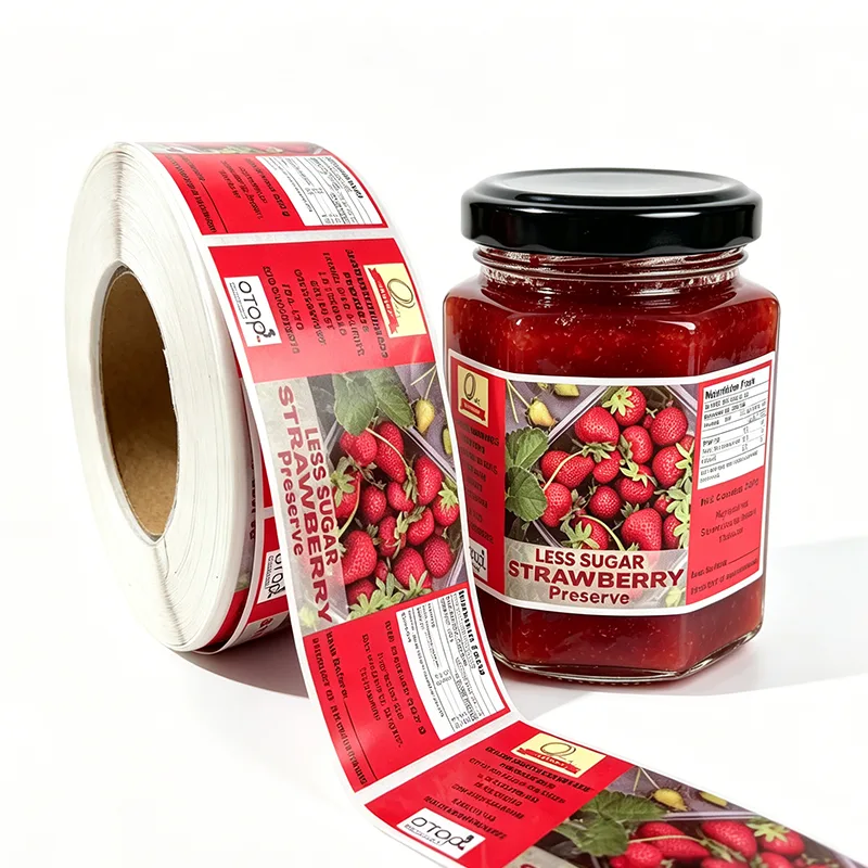 Strawberry Preserve Jar Label Roll Product View