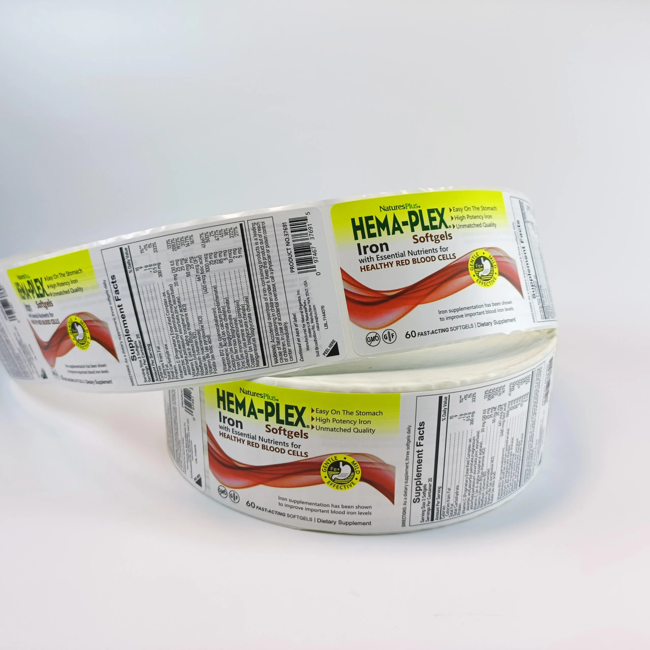Supplement Nutrition Label Rolls