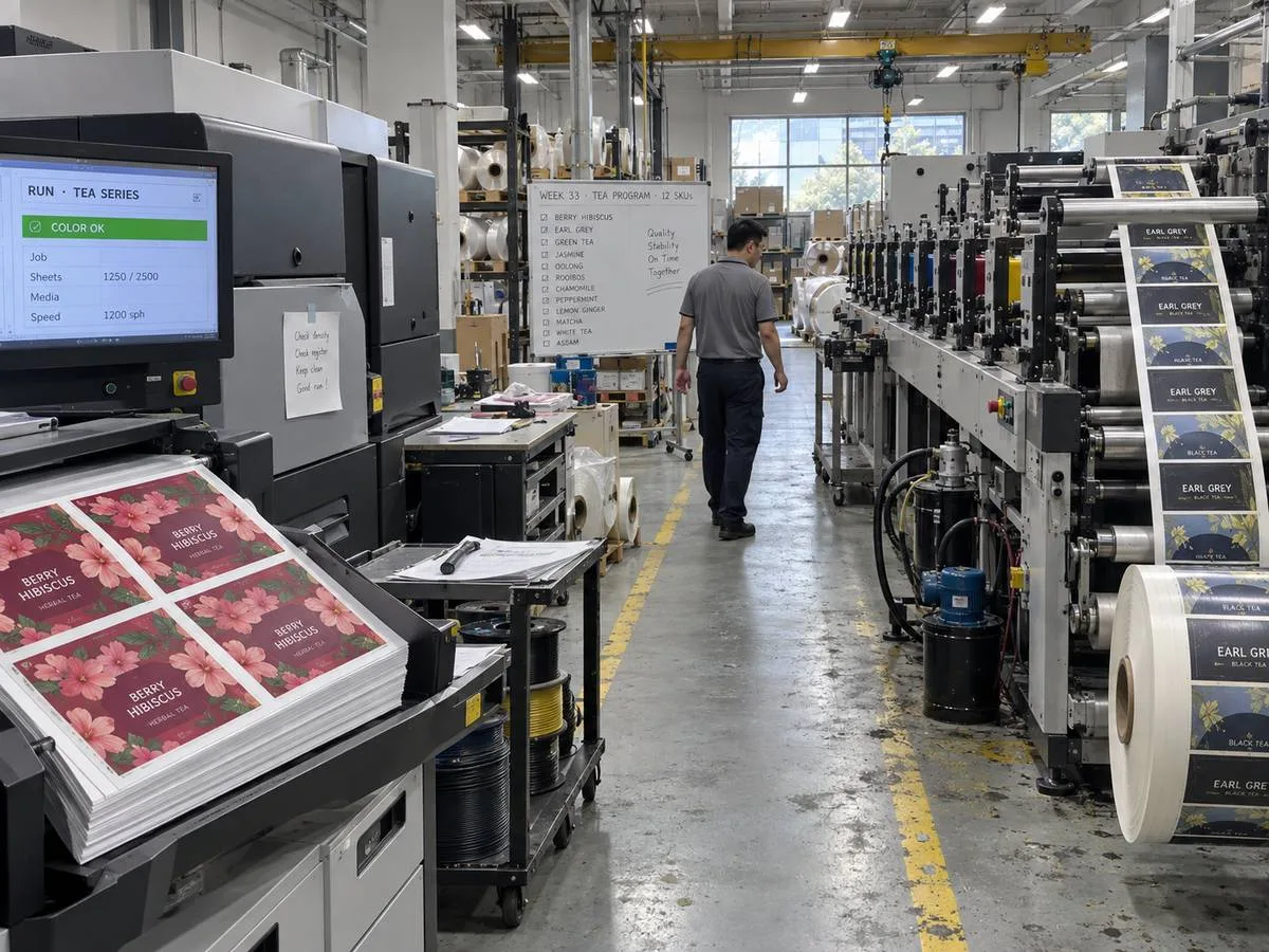Tea label factory digital flexo
