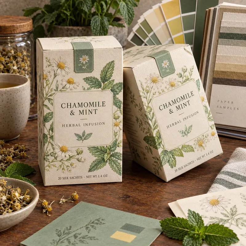 Tea packaging labels for boxes