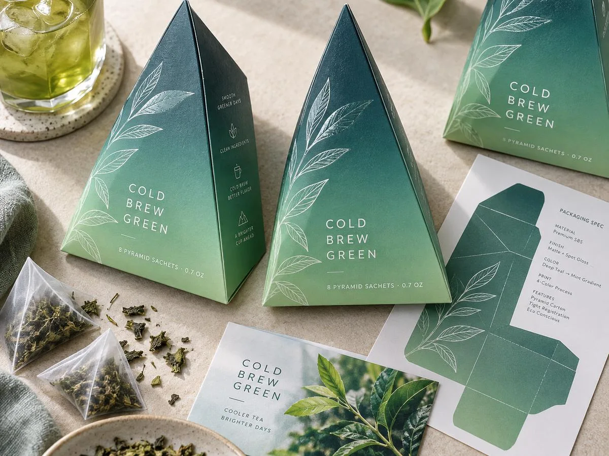 Tea sachet box labels