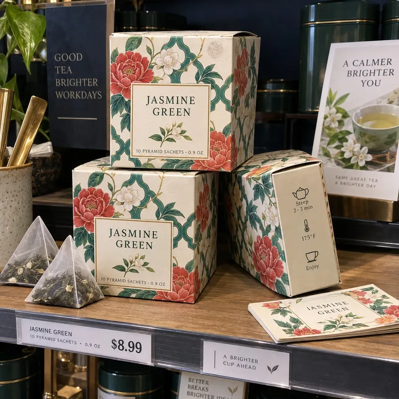Tea sachet carton labels