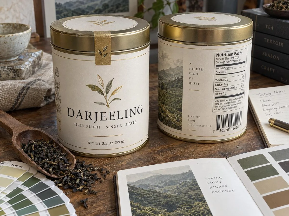 Tea tin labels custom printed