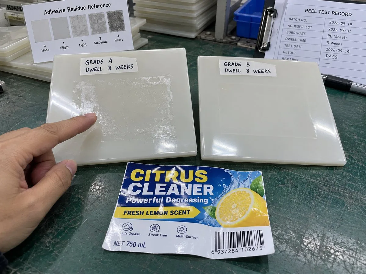 adhesive residue after label removal