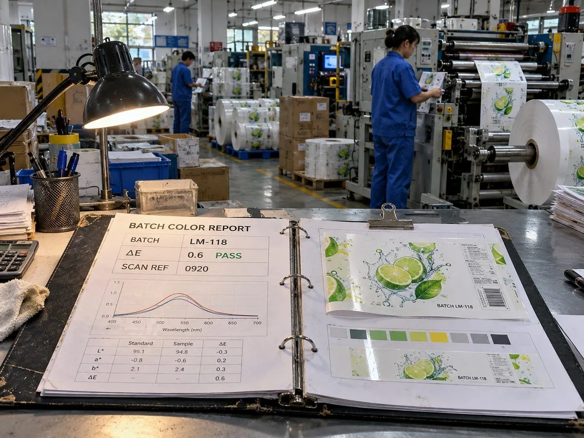 batch color report delta E optical scan records