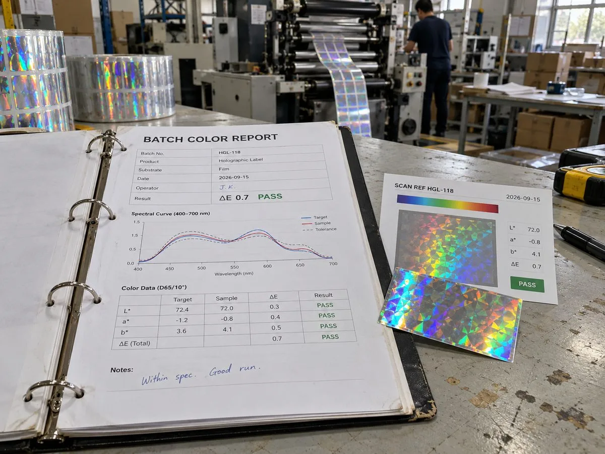 batch color report optical scan records holographic