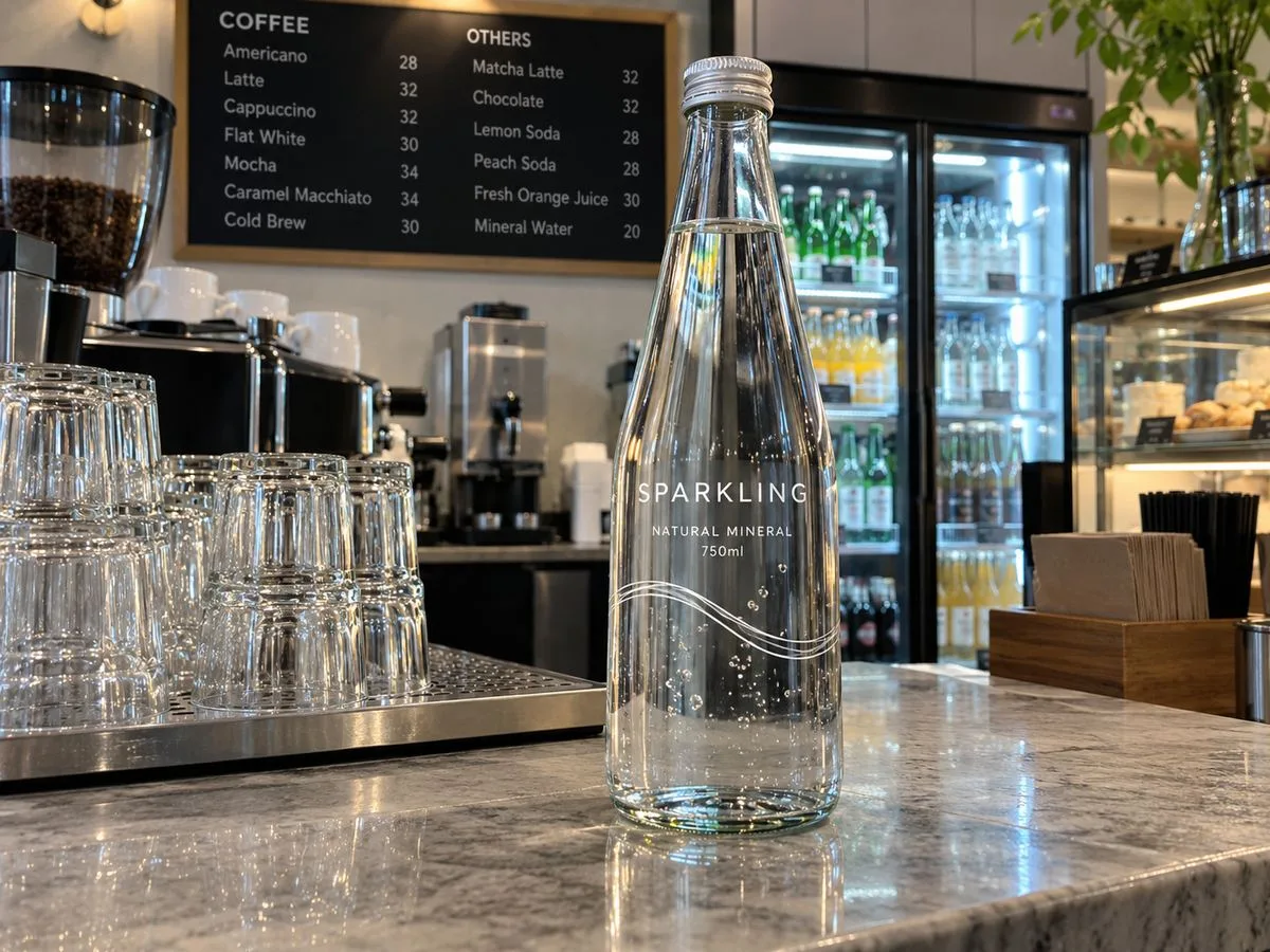 clear BOPP no label look sparkling water bottle