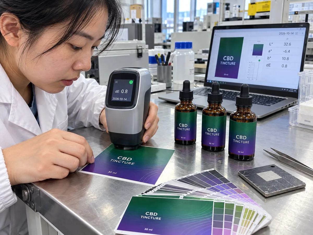 Color measurement CBD label swatch