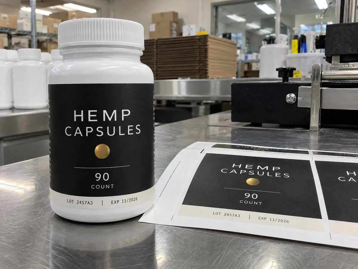Custom capsule bottle label printing