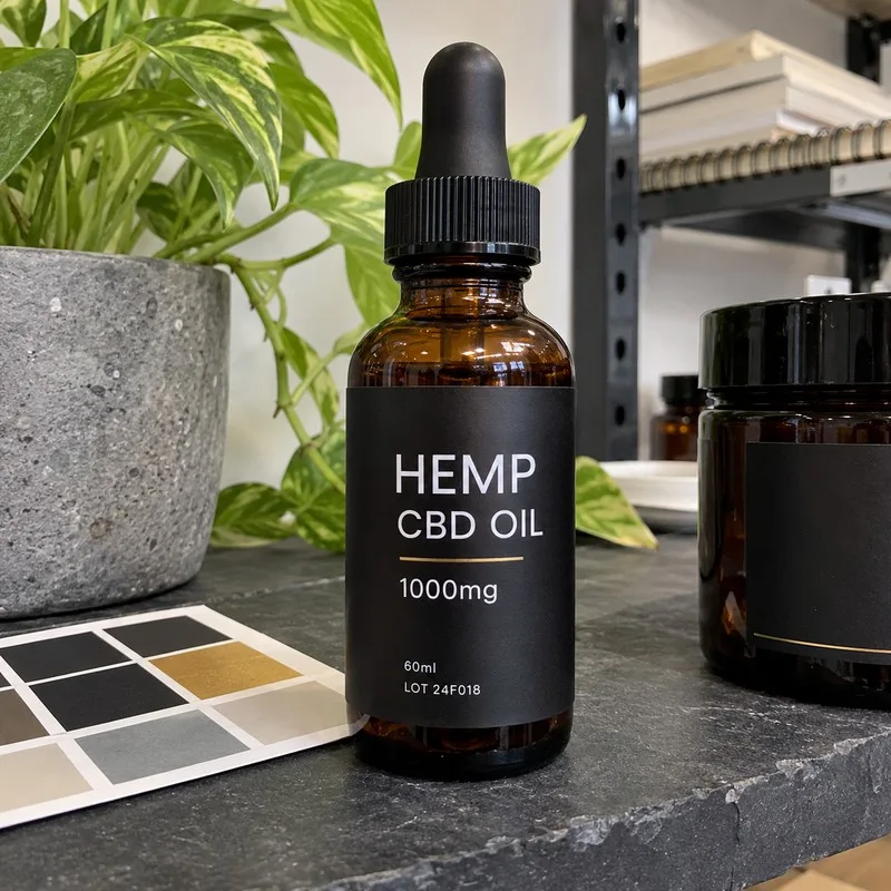 Custom CBD amber bottle label design