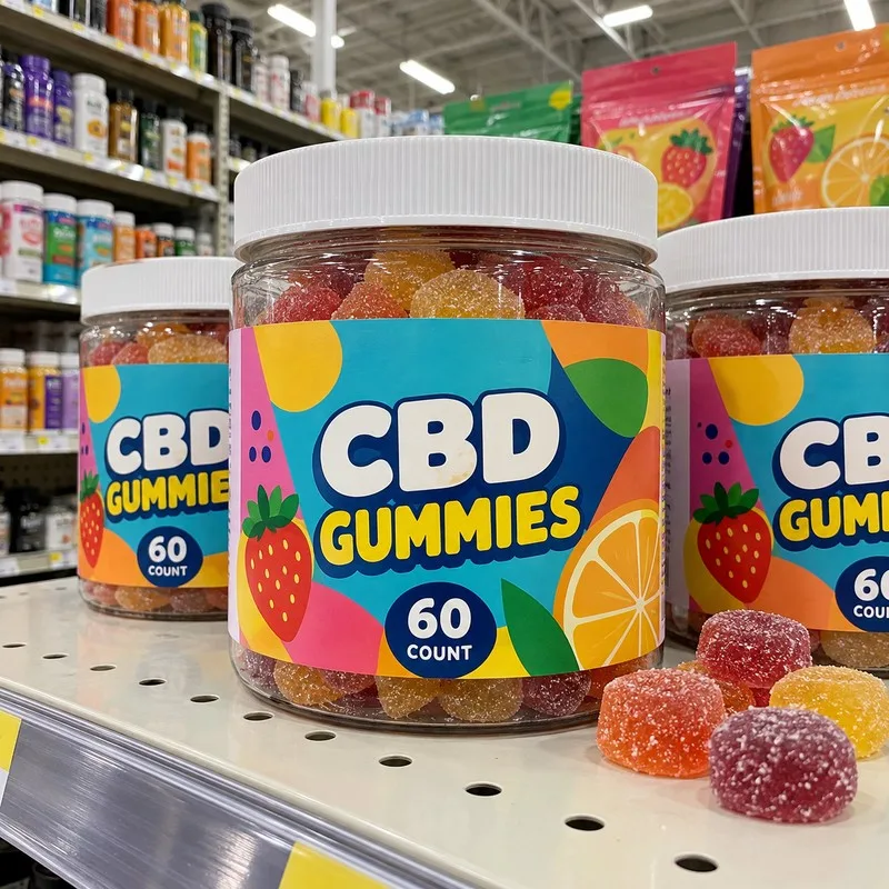 Custom CBD gummy jar label printing