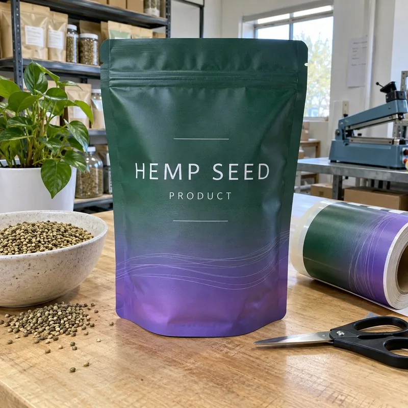 Custom hemp pouch label flexible film
