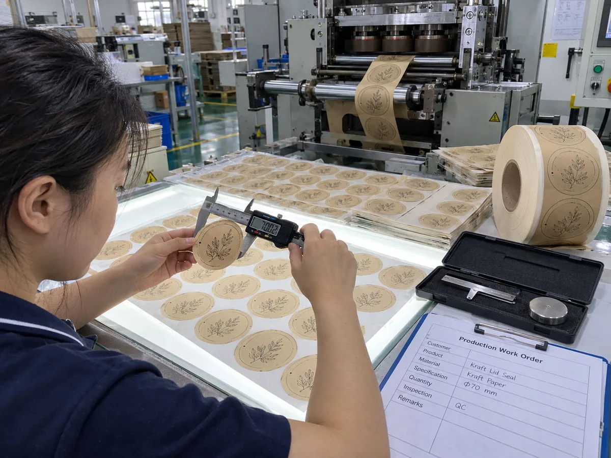 Die cut precision kraft label inspection