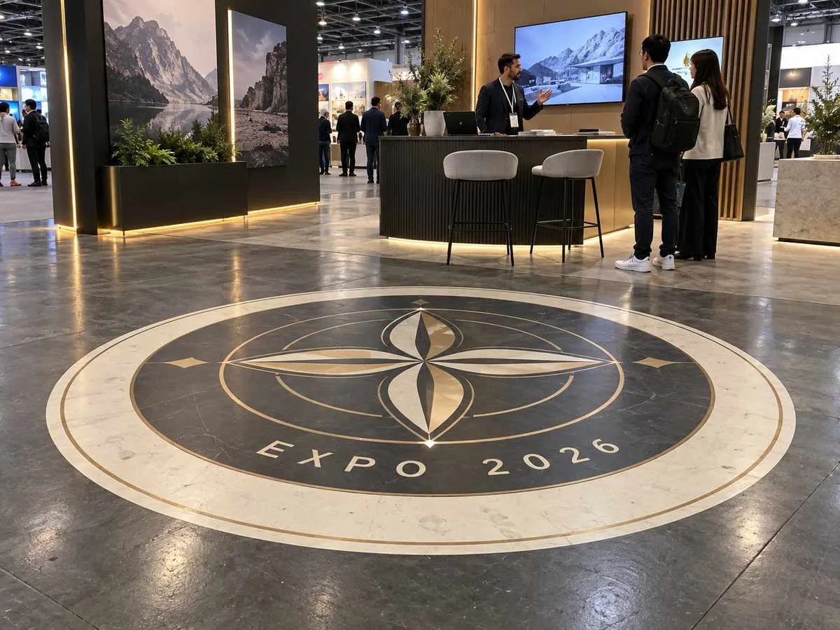 Exhibition booth premium logo floor decal