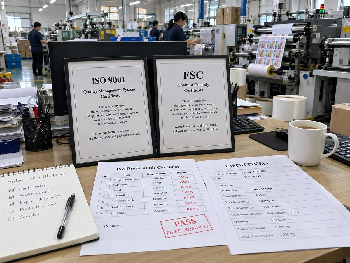 factory certificates iso 9001 fsc export documents