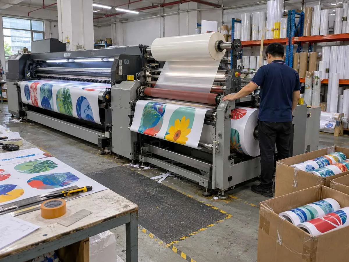 Floor decal lamination production line