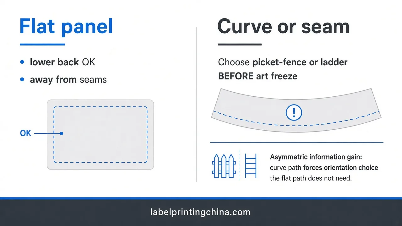 Decision chart for flat panel, quiet zone, contrast, and laminate scan gates