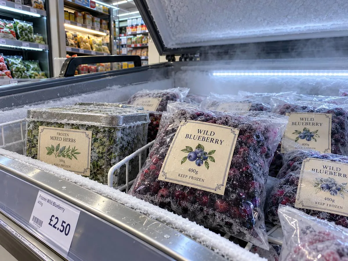 freezer cold applied apothecary frozen food label