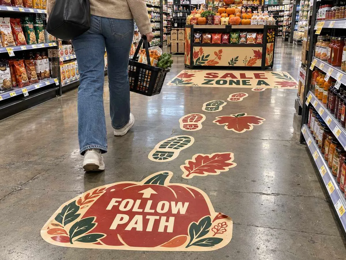 Grocery store floor decal campaign