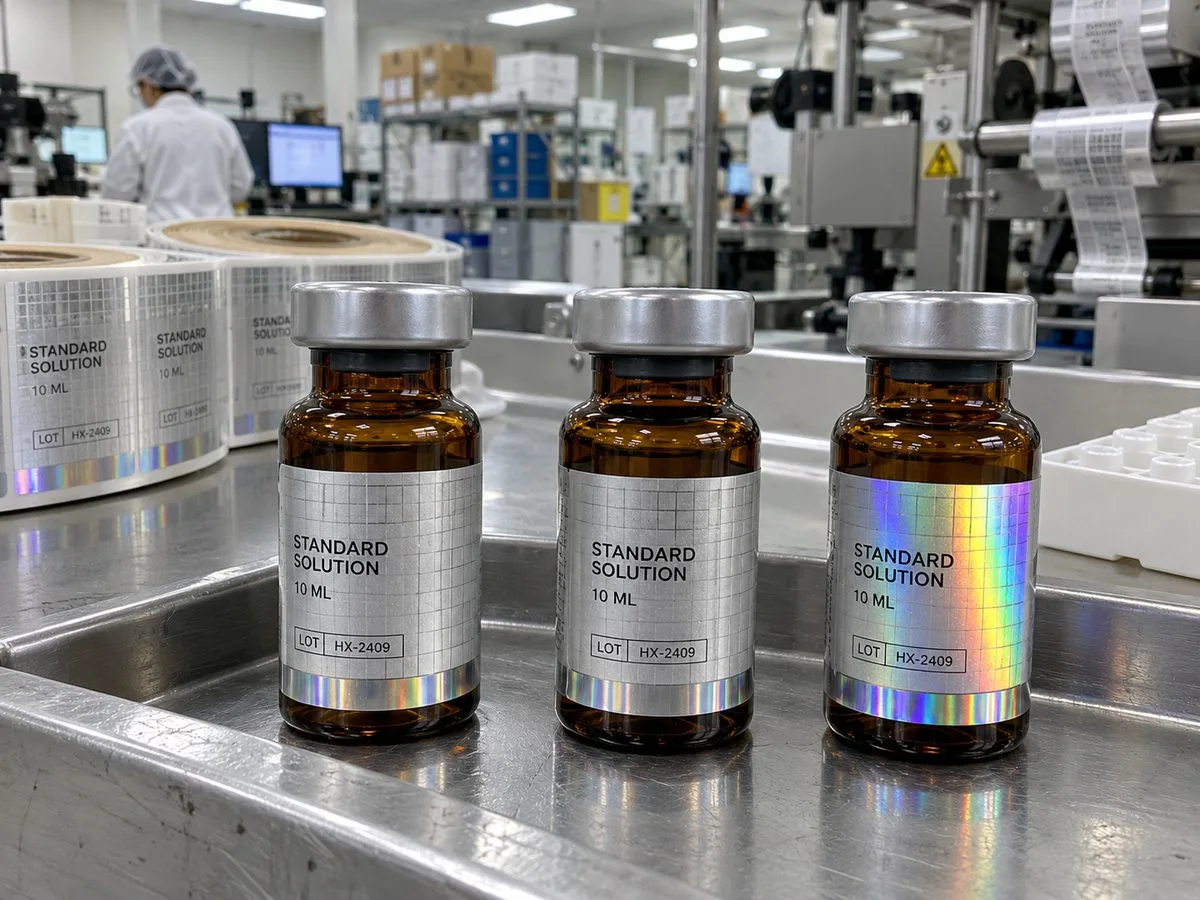 holo lab holographic pharmaceutical vial labels